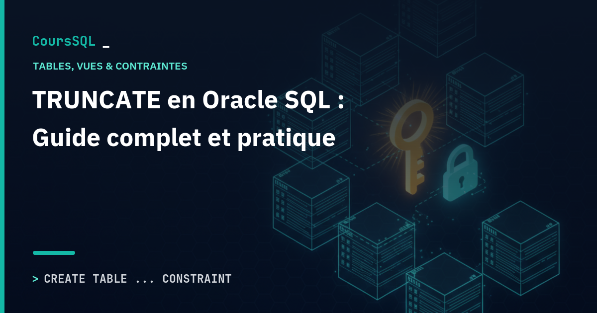 TRUNCATE en Oracle SQL : Guide complet et pratique