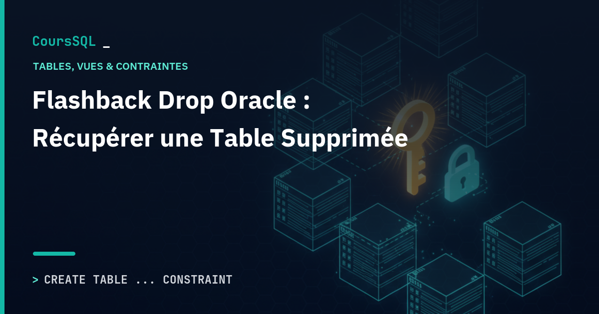 Flashback Drop Oracle : Récupérer une Table Supprimée